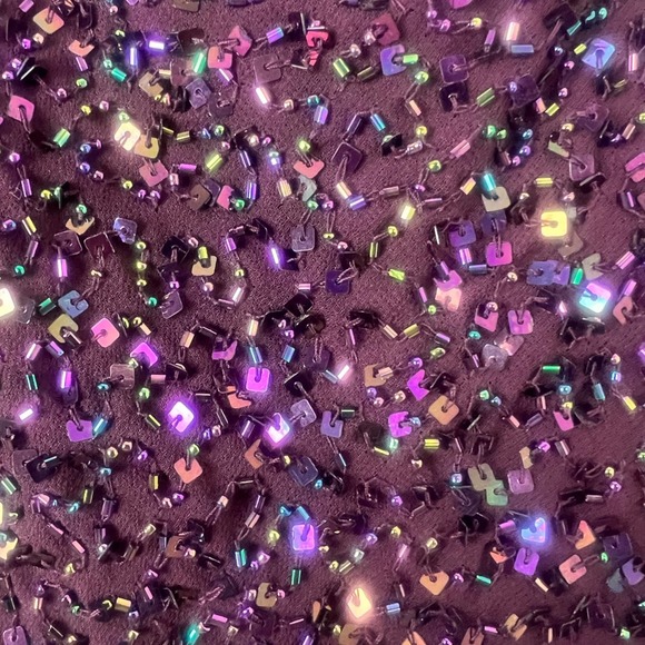 Jakara Formal Sequin Plum MIDI Dress Size 16 - Picture 3 of 9